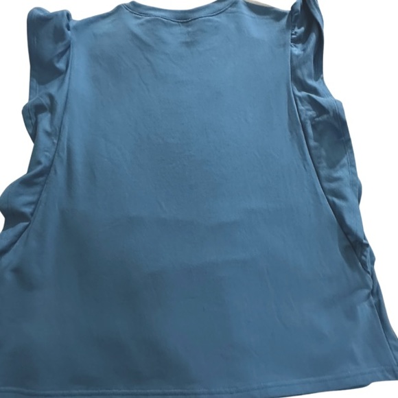 NEW Time & Tru Flutter Sleeve Feminine Blue Women’s Top Women’s SZ M - Picture 4 of 7